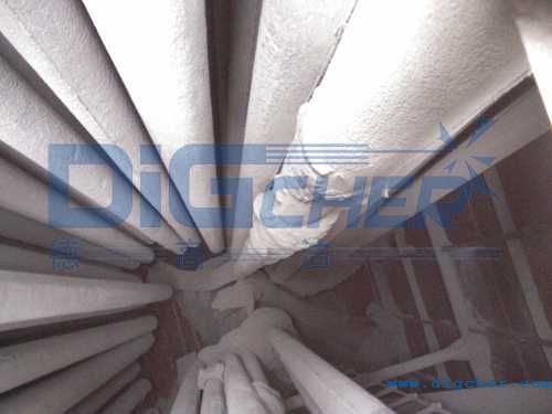 袋體表面灰塵已經(jīng)結塊糊袋